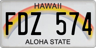 HI license plate FDZ574