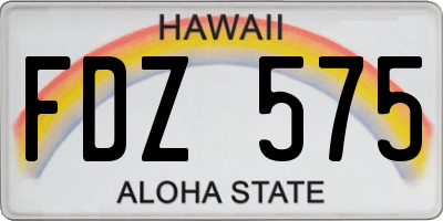 HI license plate FDZ575