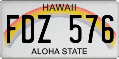 HI license plate FDZ576