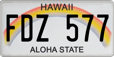 HI license plate FDZ577