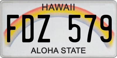HI license plate FDZ579