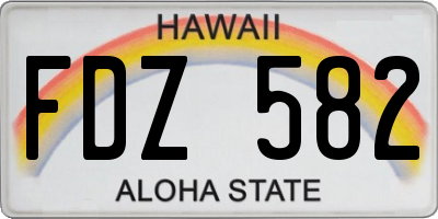 HI license plate FDZ582