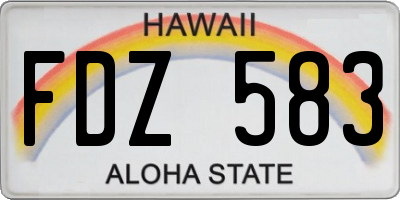 HI license plate FDZ583