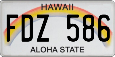 HI license plate FDZ586