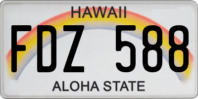 HI license plate FDZ588