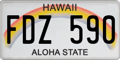 HI license plate FDZ590