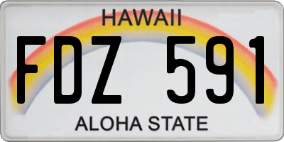 HI license plate FDZ591