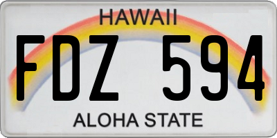 HI license plate FDZ594