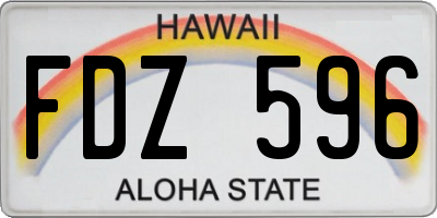 HI license plate FDZ596