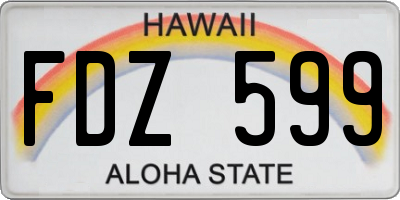HI license plate FDZ599