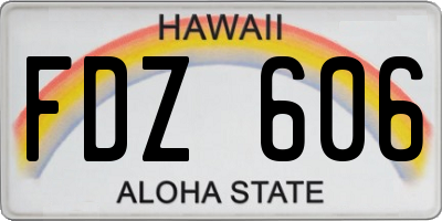 HI license plate FDZ606