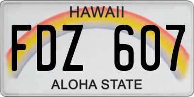 HI license plate FDZ607