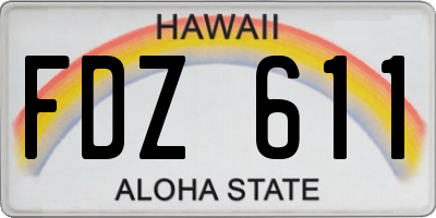 HI license plate FDZ611