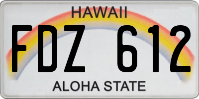 HI license plate FDZ612