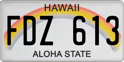 HI license plate FDZ613