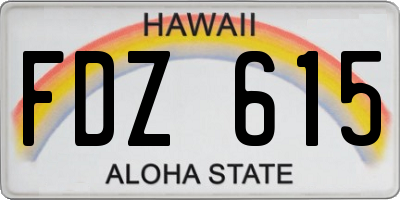 HI license plate FDZ615