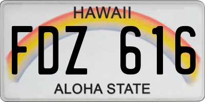HI license plate FDZ616