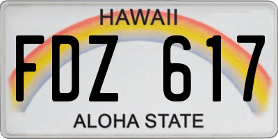 HI license plate FDZ617