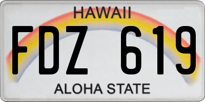 HI license plate FDZ619