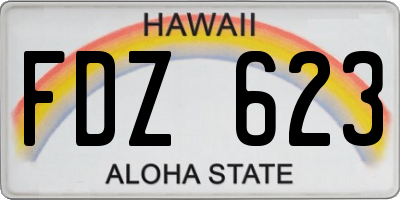 HI license plate FDZ623