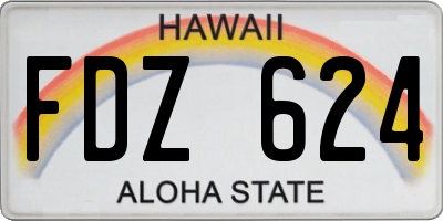 HI license plate FDZ624