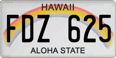 HI license plate FDZ625
