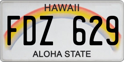 HI license plate FDZ629