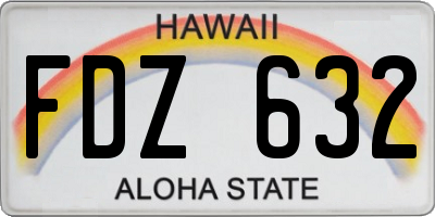 HI license plate FDZ632