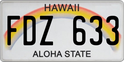 HI license plate FDZ633