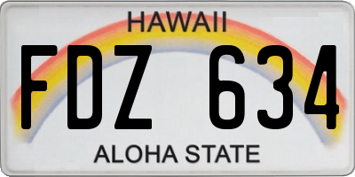 HI license plate FDZ634