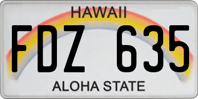 HI license plate FDZ635