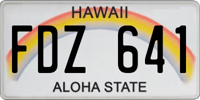 HI license plate FDZ641