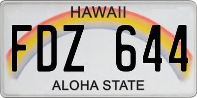 HI license plate FDZ644