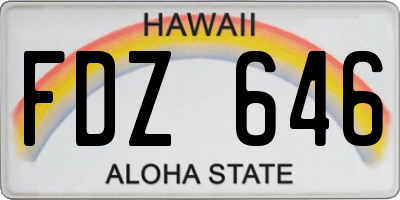 HI license plate FDZ646