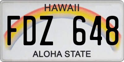 HI license plate FDZ648
