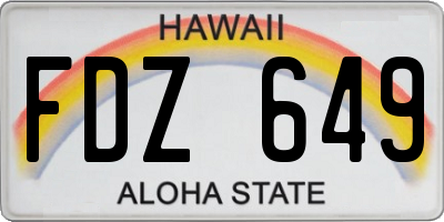 HI license plate FDZ649