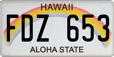 HI license plate FDZ653