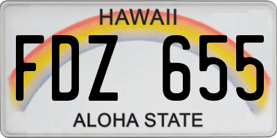 HI license plate FDZ655