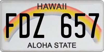 HI license plate FDZ657