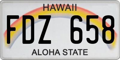 HI license plate FDZ658