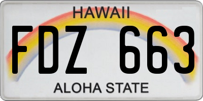 HI license plate FDZ663
