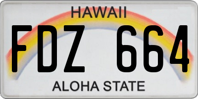 HI license plate FDZ664