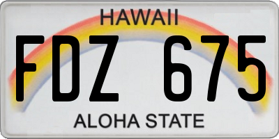 HI license plate FDZ675