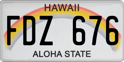 HI license plate FDZ676