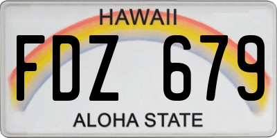 HI license plate FDZ679
