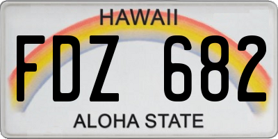 HI license plate FDZ682