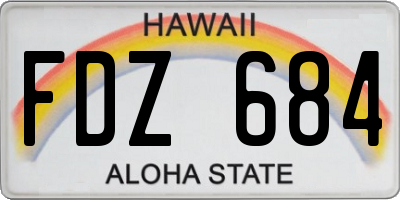HI license plate FDZ684