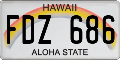 HI license plate FDZ686