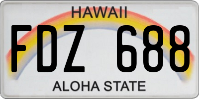 HI license plate FDZ688
