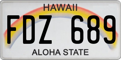 HI license plate FDZ689